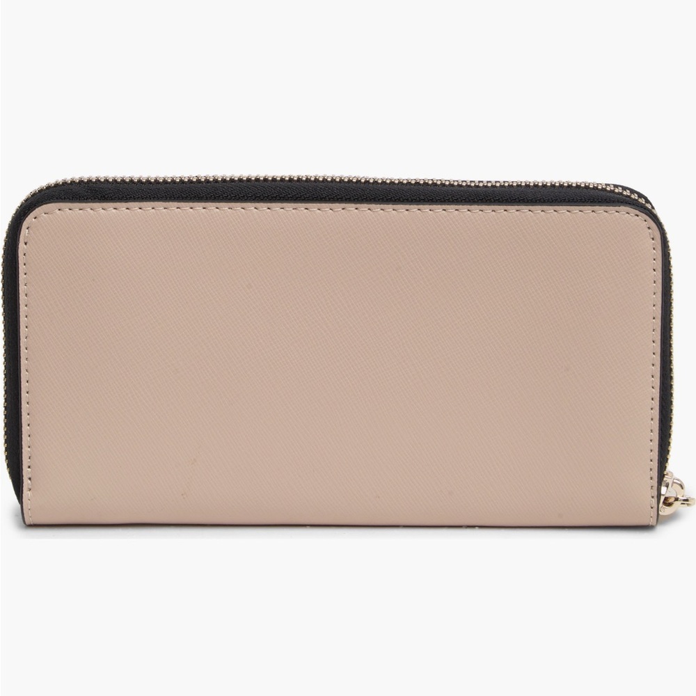 kate spade Staci Continental Two-Tone Black and Blush Zip-Around Wallet - Picture 2 of 4